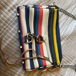 Striped Leather Crossbody Bag